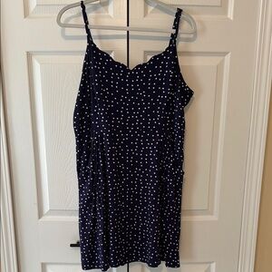 Market & Spruce/ 41 Hawthorne Navy Blue Polka Dot Dress XXL
